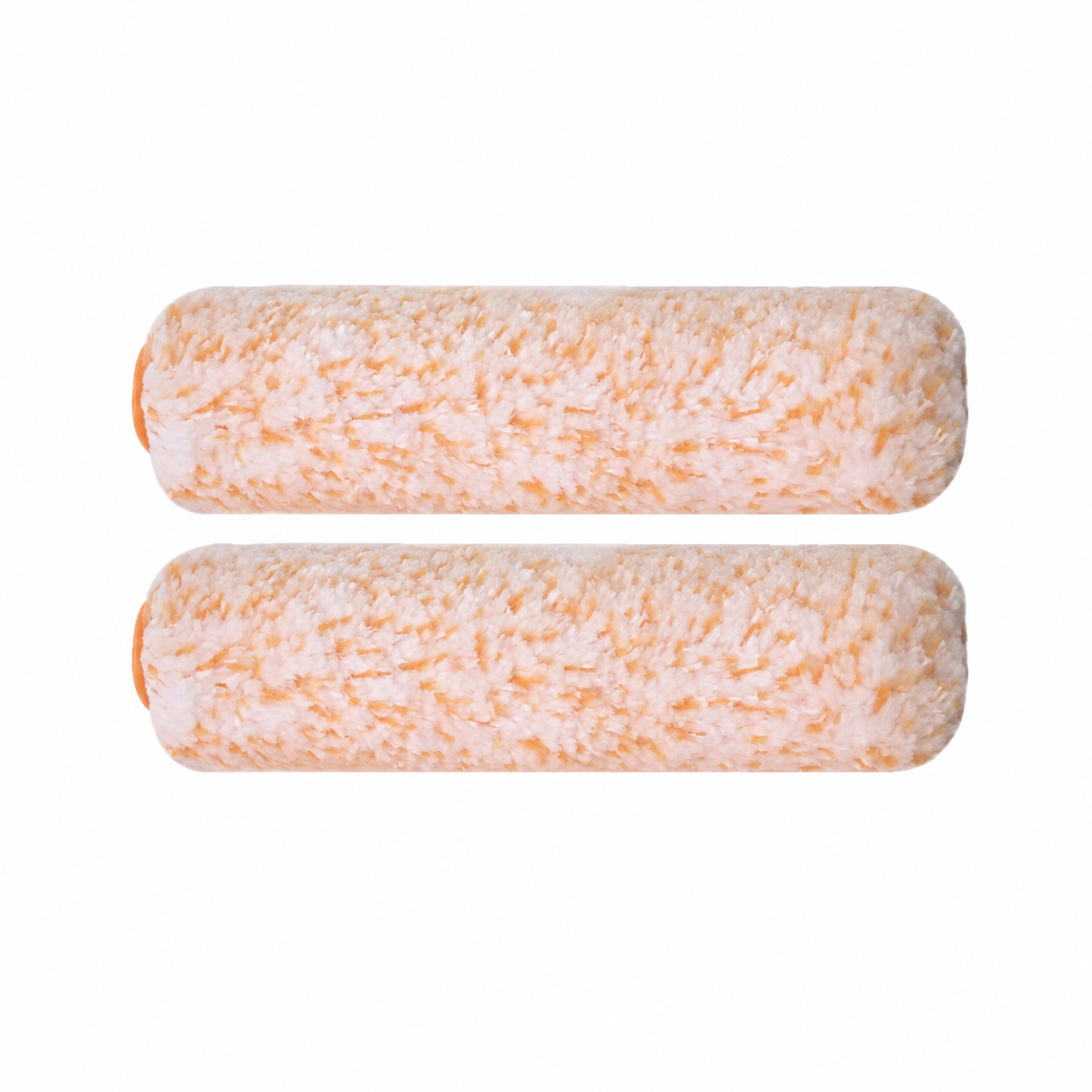 Rollingdog SUPER-MICRO 4 inch orange and white microfiber roller covers, centered product image